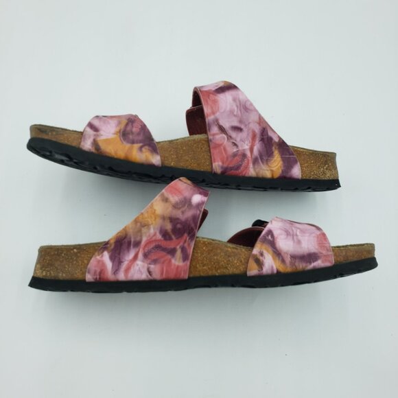 Papillio by Birkenstock Sydney Batik Sandals 41 Womens Slip‎ On Leather Pink - Picture 5 of 9